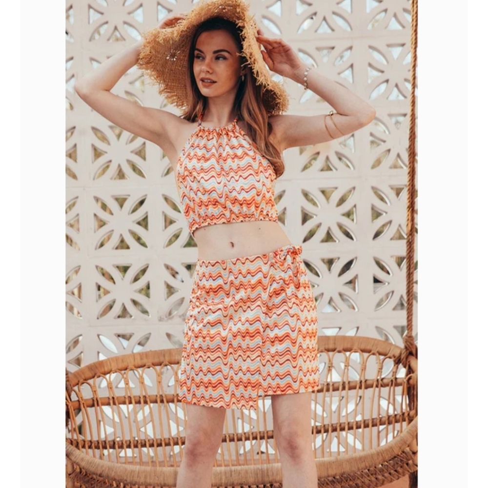 Cupshe crop top & mini skirt size medium